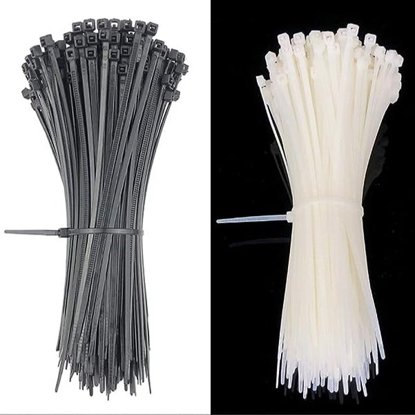 White Cable Zip Ties 8 Inch 100 Pack Heavy Duty