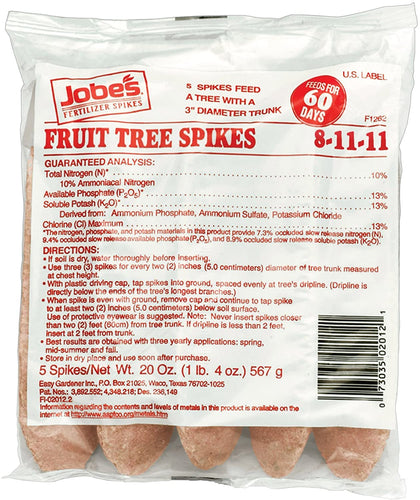 Jobe's Fruit Tree & Citrus Fertilizer Spikes 5/Pkg 8-11-11 - Garden Centre - Nursery