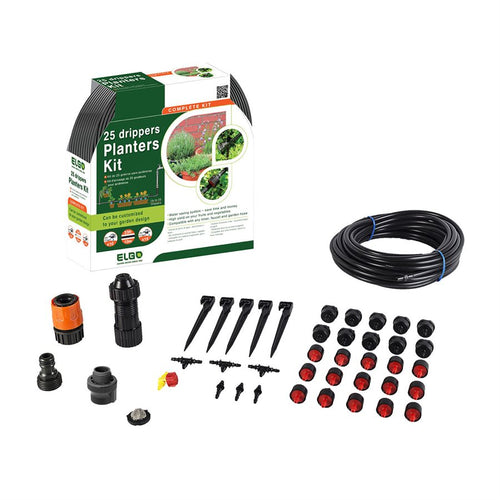 Planter & Pot Irrigation Dripper Kit for 25 Planters with 15 in-line and 10 Terminal posts - Garden Centre - Nursery