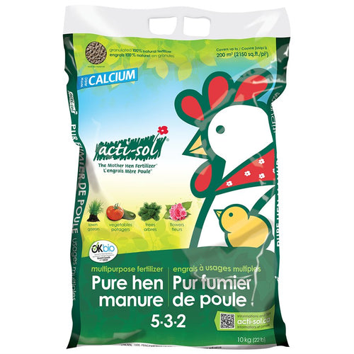Acti-Sol Pure Hen Manure Multipurpose Fertilizer 10Kg 5-3-2 - Garden Centre - Nursery