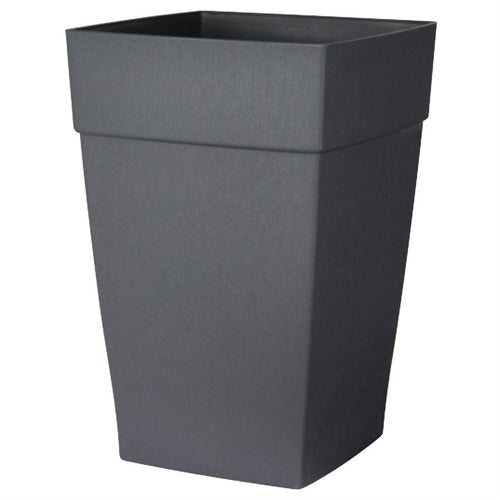 Harmony Self-Watering Planter Plastic Tall Square 16x16x24in Slate - Garden Centre - Nursery