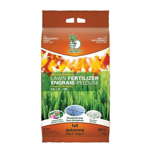 Nutrite Mineral Lawn Fertilizer for Fall 10-0-15 9kg - Garden Centre - Nursery