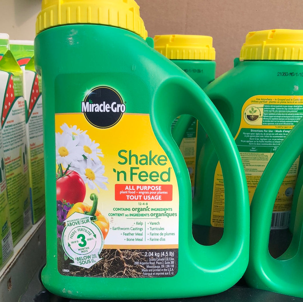 Miracle-Gro Shake N Feed All Purpose Plant Food 12-4-8 2.04Kg - Garden Centre - Nursery